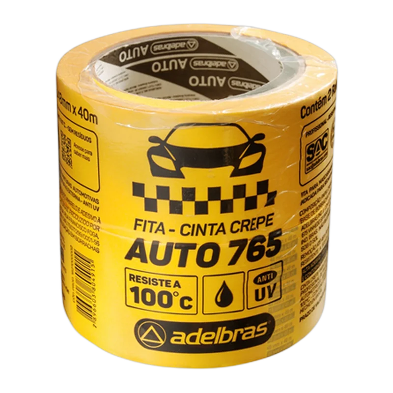 FITA CREPE AUTO AMARELA 765 18MM X 40M
