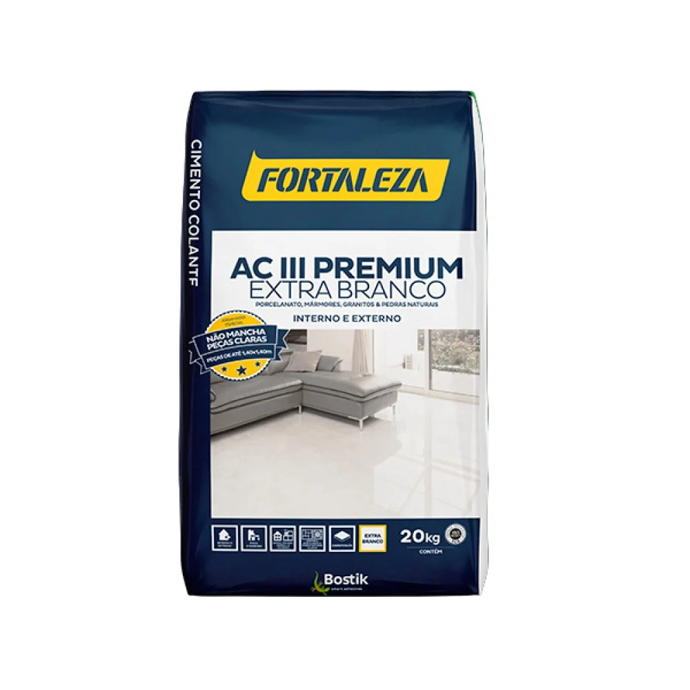 ARGAMASSA FORTALEZA AC3 PREMIUM BRANCA